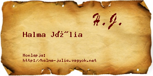 Halma Júlia névjegykártya